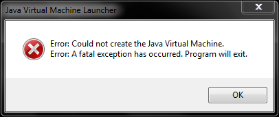 Java Virtual Machine Launcher thing?