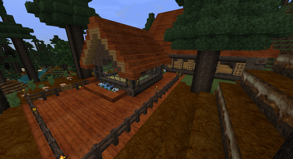 minecraft log cabin porches