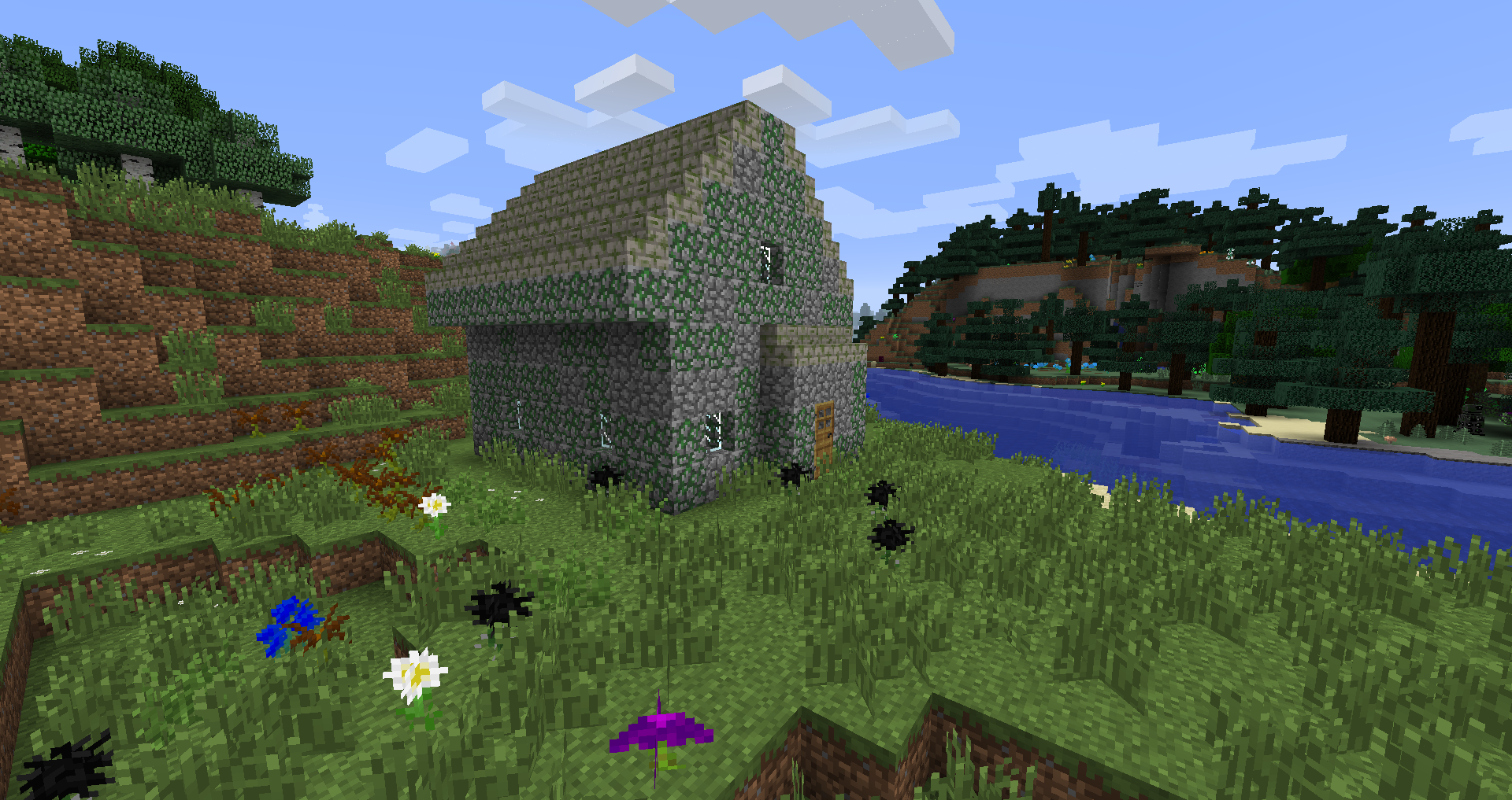 Old Mossy Cobblestone House Creative Mode Minecraft Java Edition old-mossy-cobblestone-house-creative-mode-minecraft-java-edition
