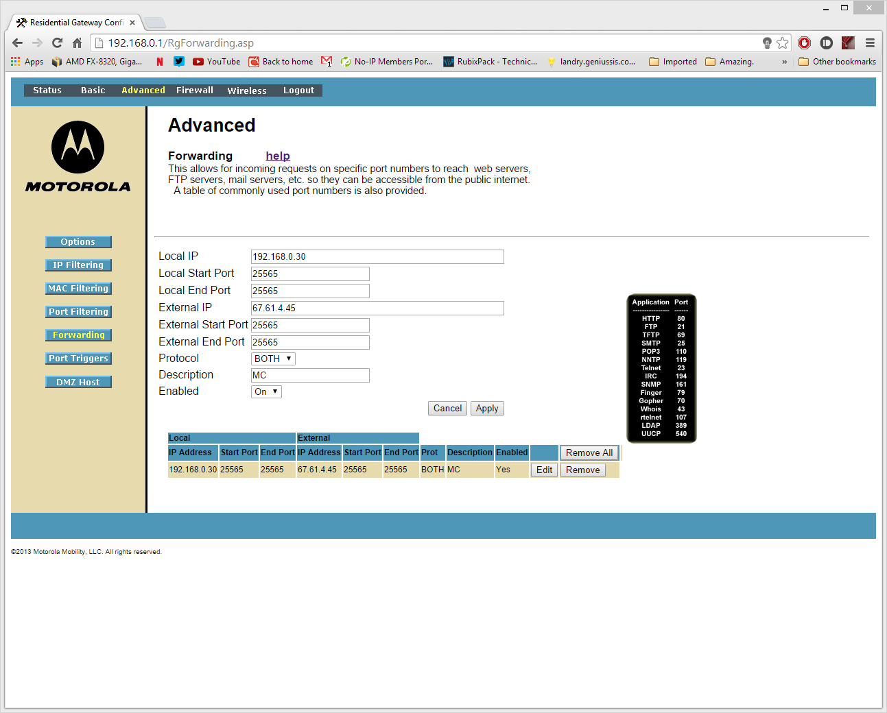 Router Firmware Update, now I can't port forward correctly