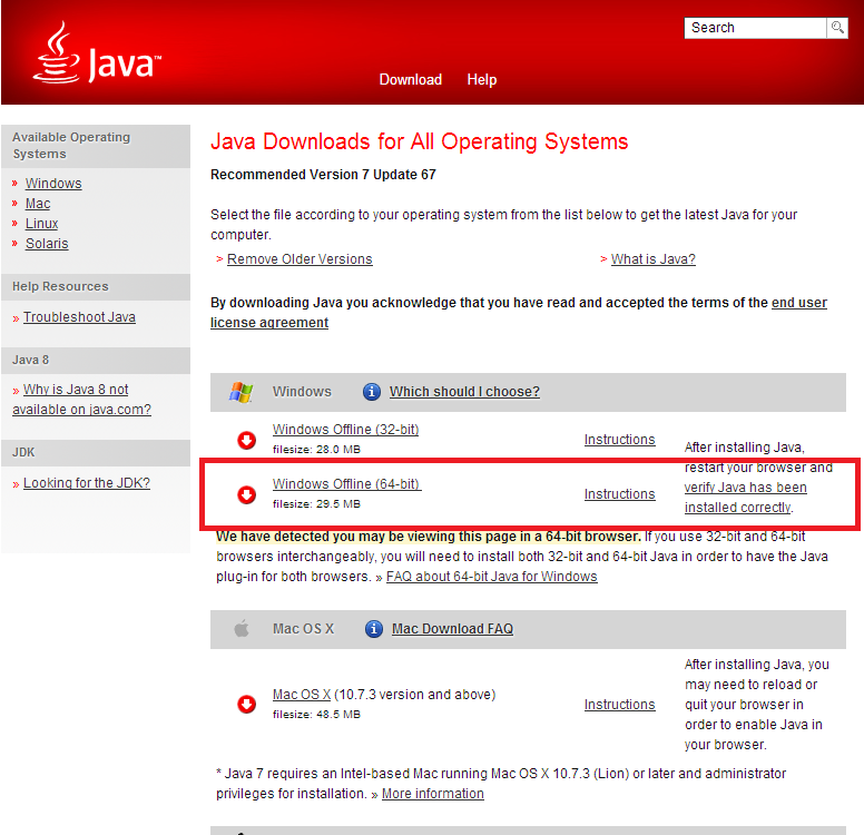 java 64 bit download windows 10 latest version