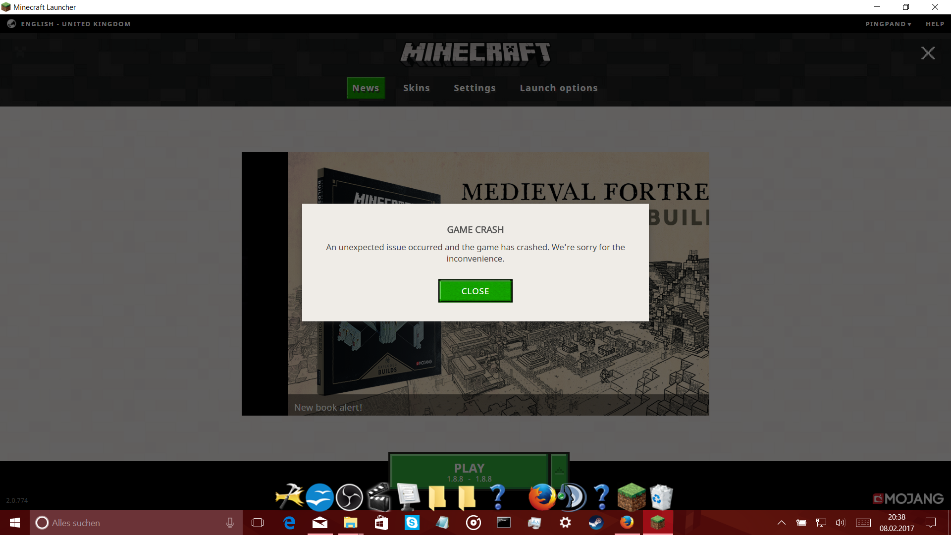 minecraft java edition keeps crashing texture launcher