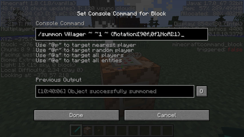 minecraft server tp command