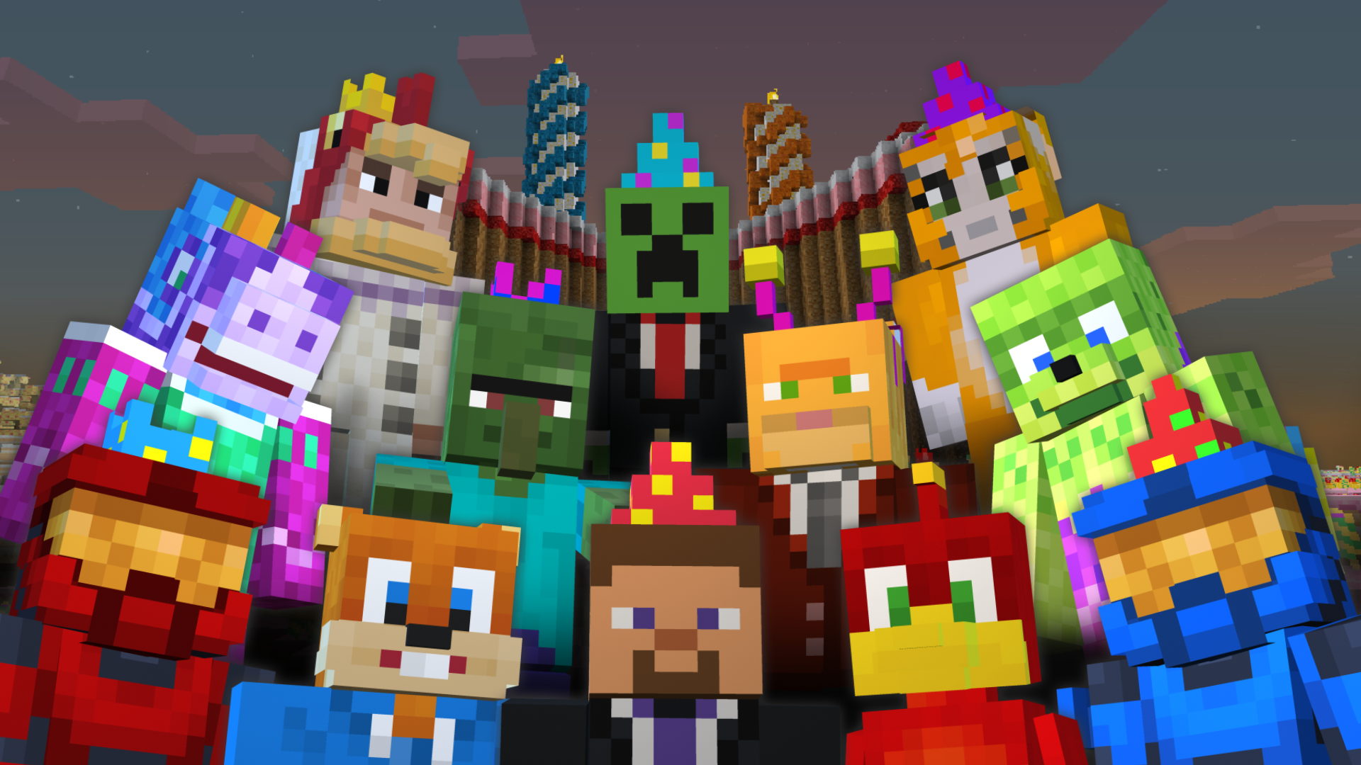 360 Minecraft: BIRTHDAY PARTY! (Animation) 