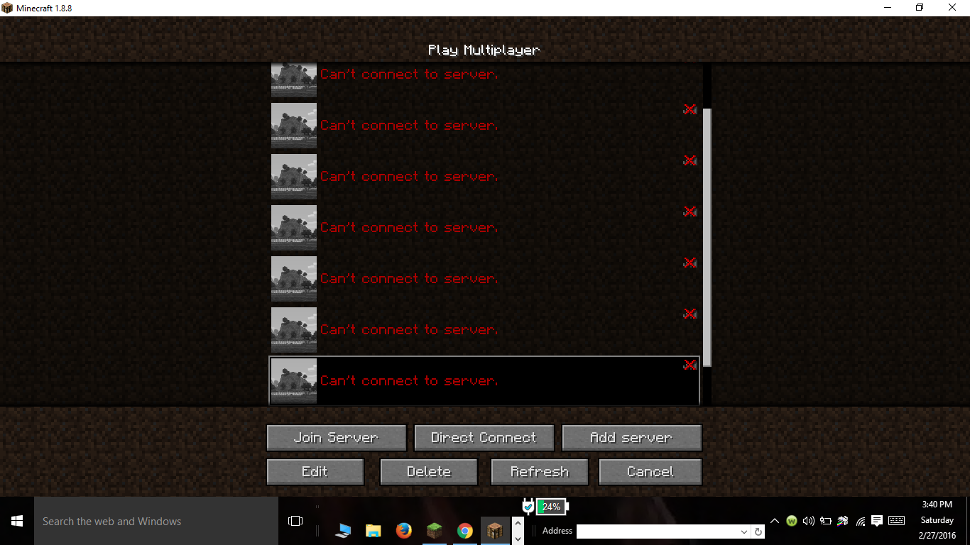 Connection refused minecraft