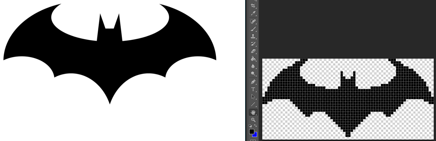 Pixel art for Batman Arkham logo - Creative Mode 