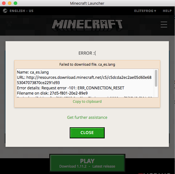 minecraft launcher quit unexpectedly minecraft on mac os x