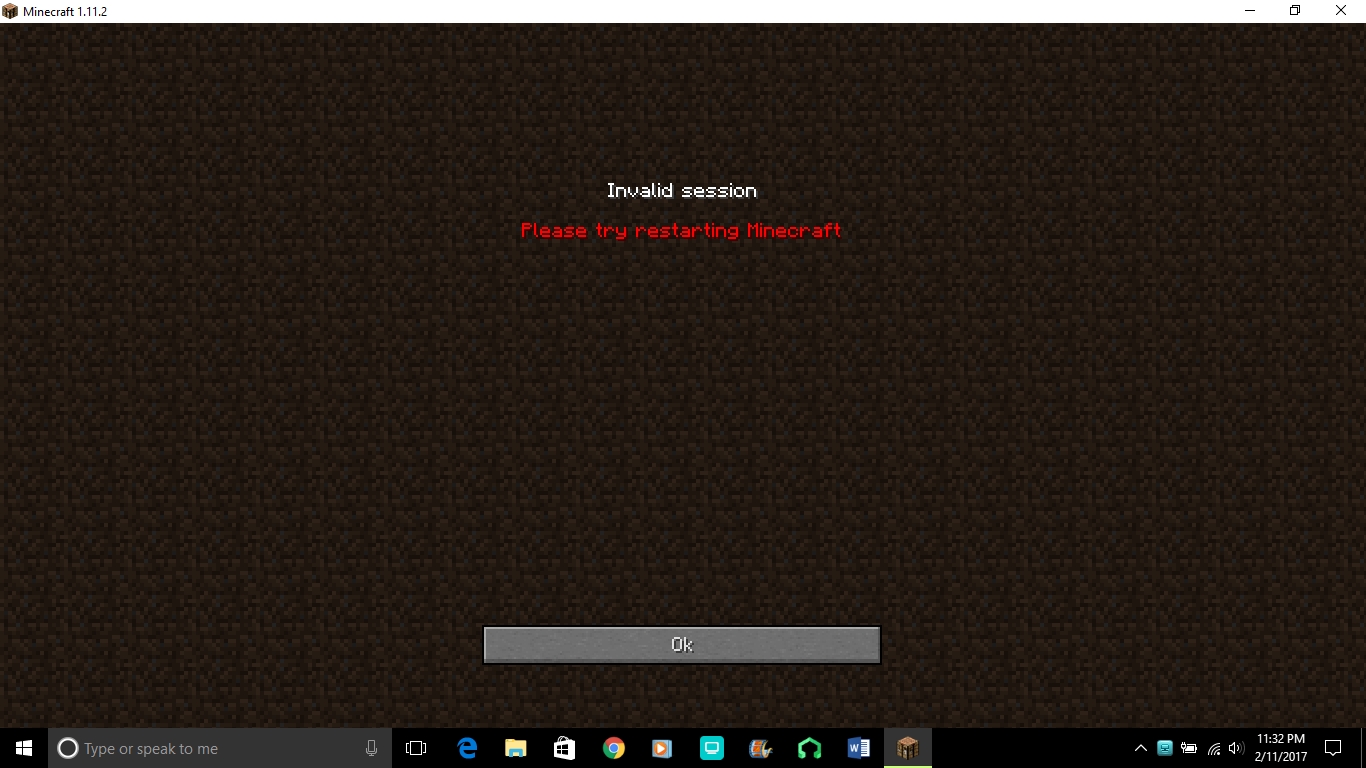 Realms: Invalid session - Please try restarting Minecraft 
