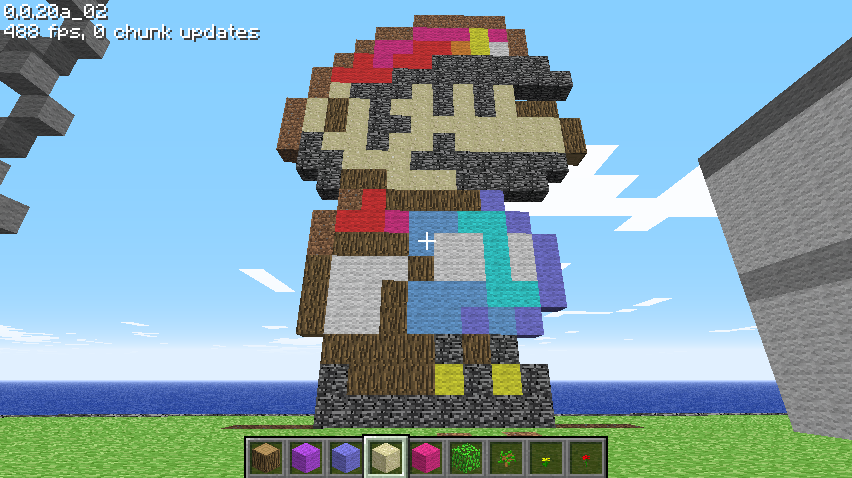 Rebuilt a Mario pixel art from 0.0.20a_02 - Creative Mode - Minecraft ...