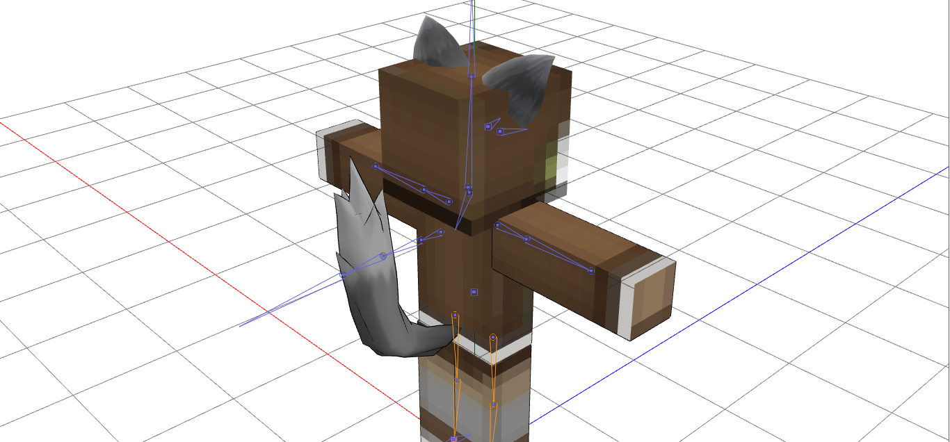3d model of minecraft wolf ears and tail - padspole