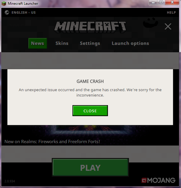 [SOLVED] "An unexpected Issue has occurred and the game 