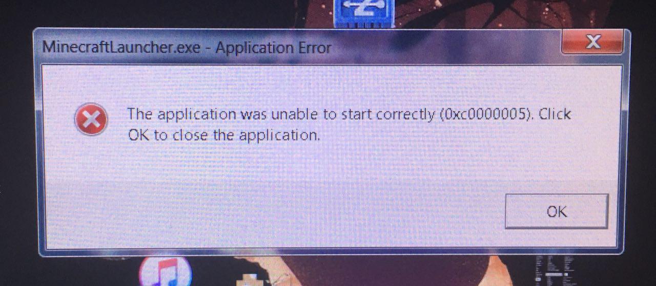 Minecraft Launcher Application Error (0xc0000005) - Java 