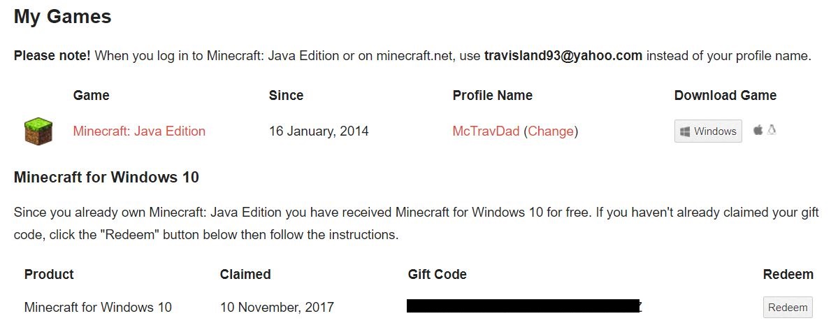 Minecraft windows 10 free gift code