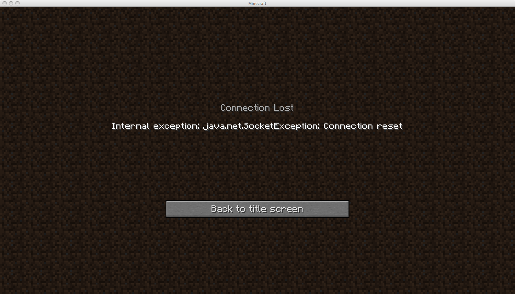 fatal error cant connect to minecraft server