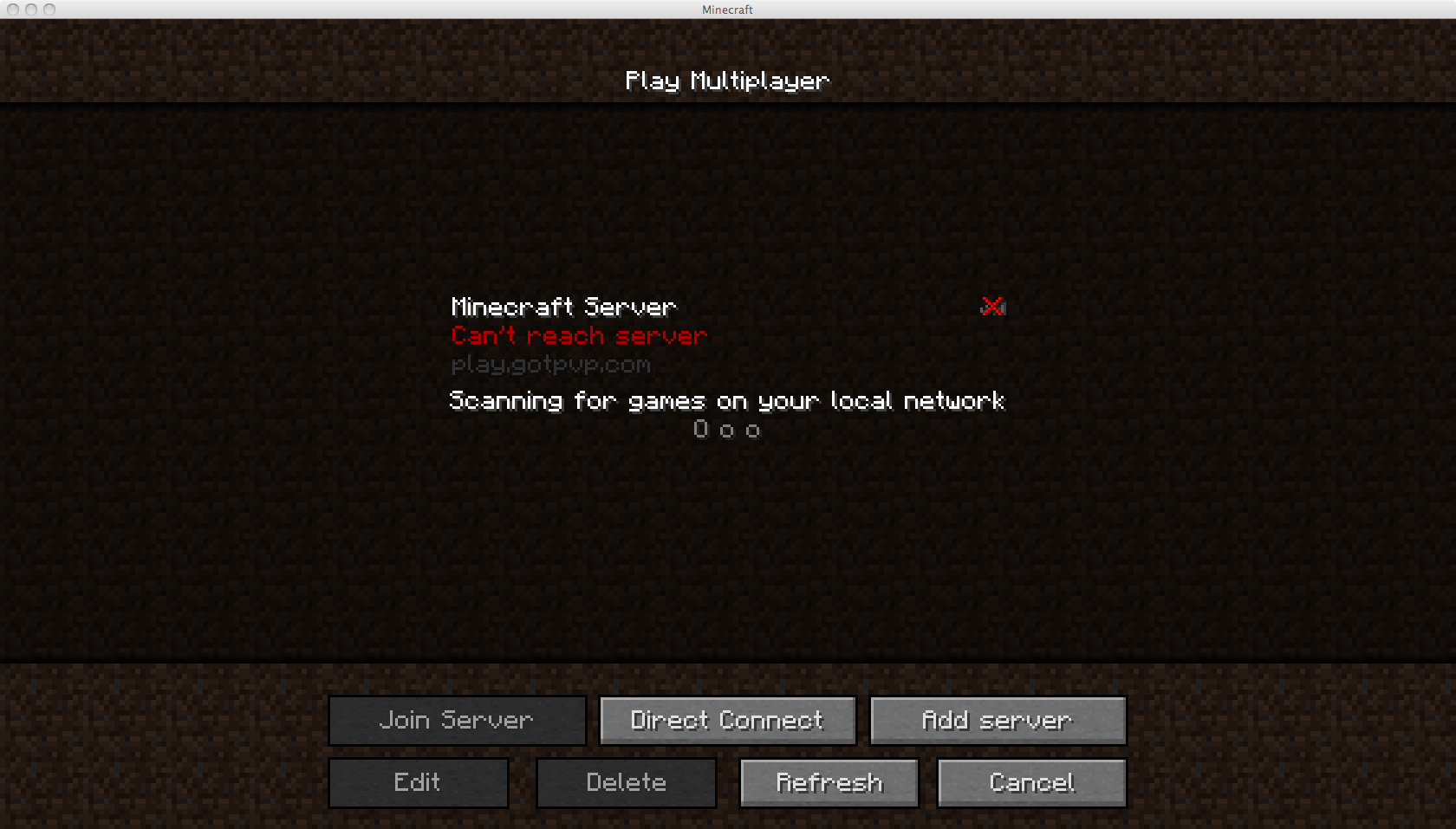 Can't Reach Server/Can't Connect to Server - Server 