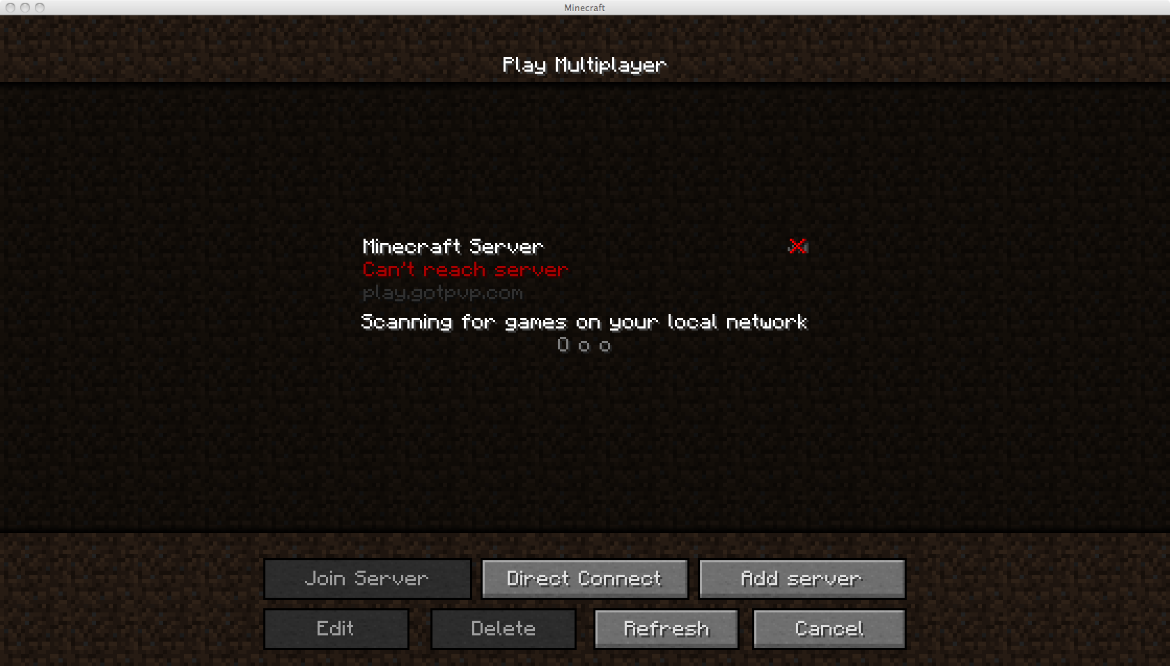 Failed to connect to the server minecraft что делать