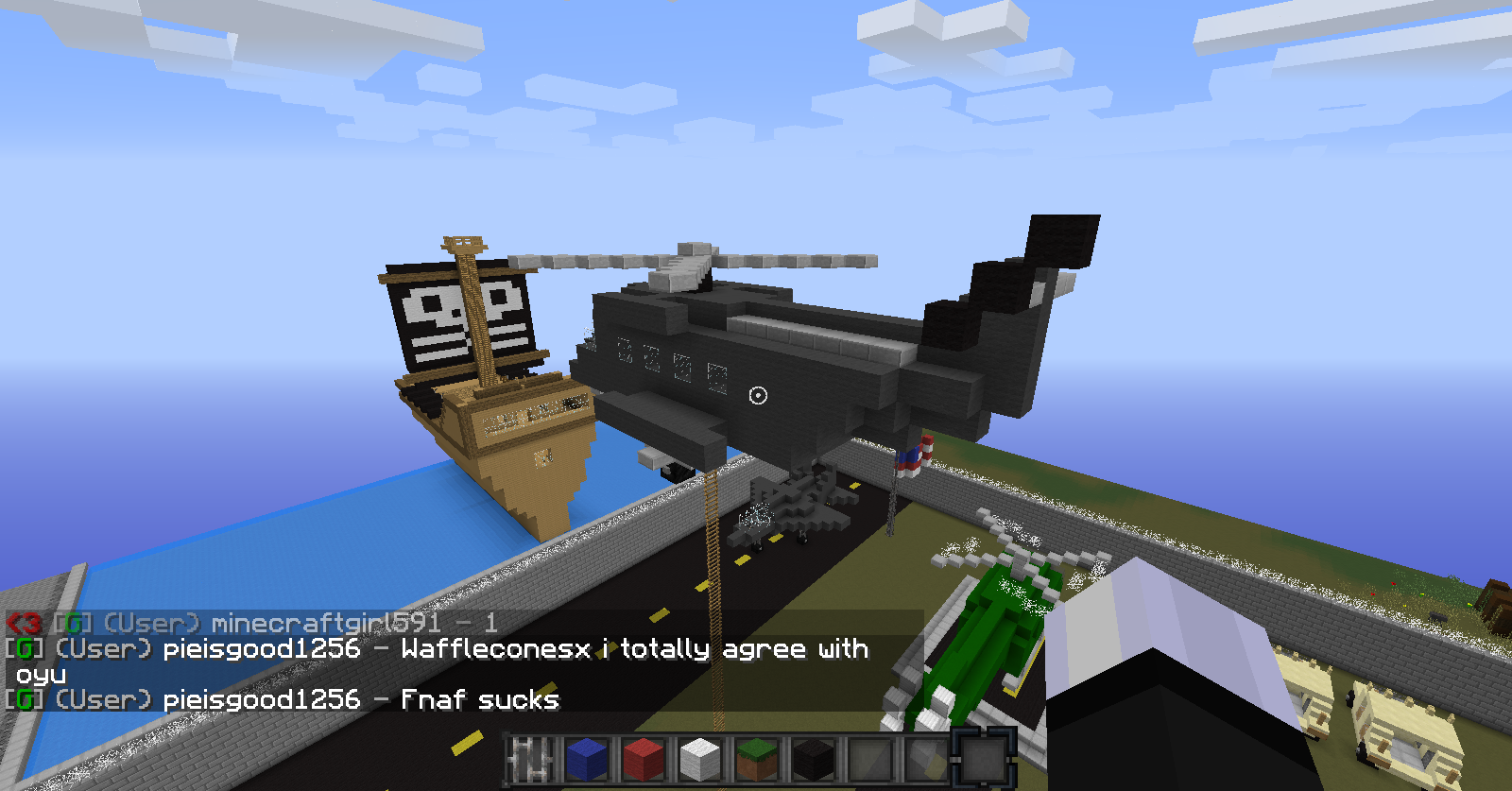 Minecraft military base with vehicles - mozquad