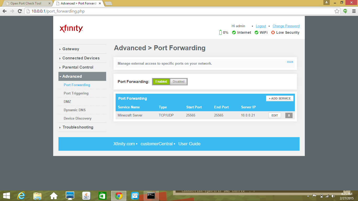 minecraft free port forwarding