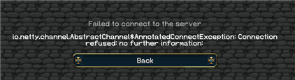 Realms server, odd error. - Unmodified Minecraft Client 